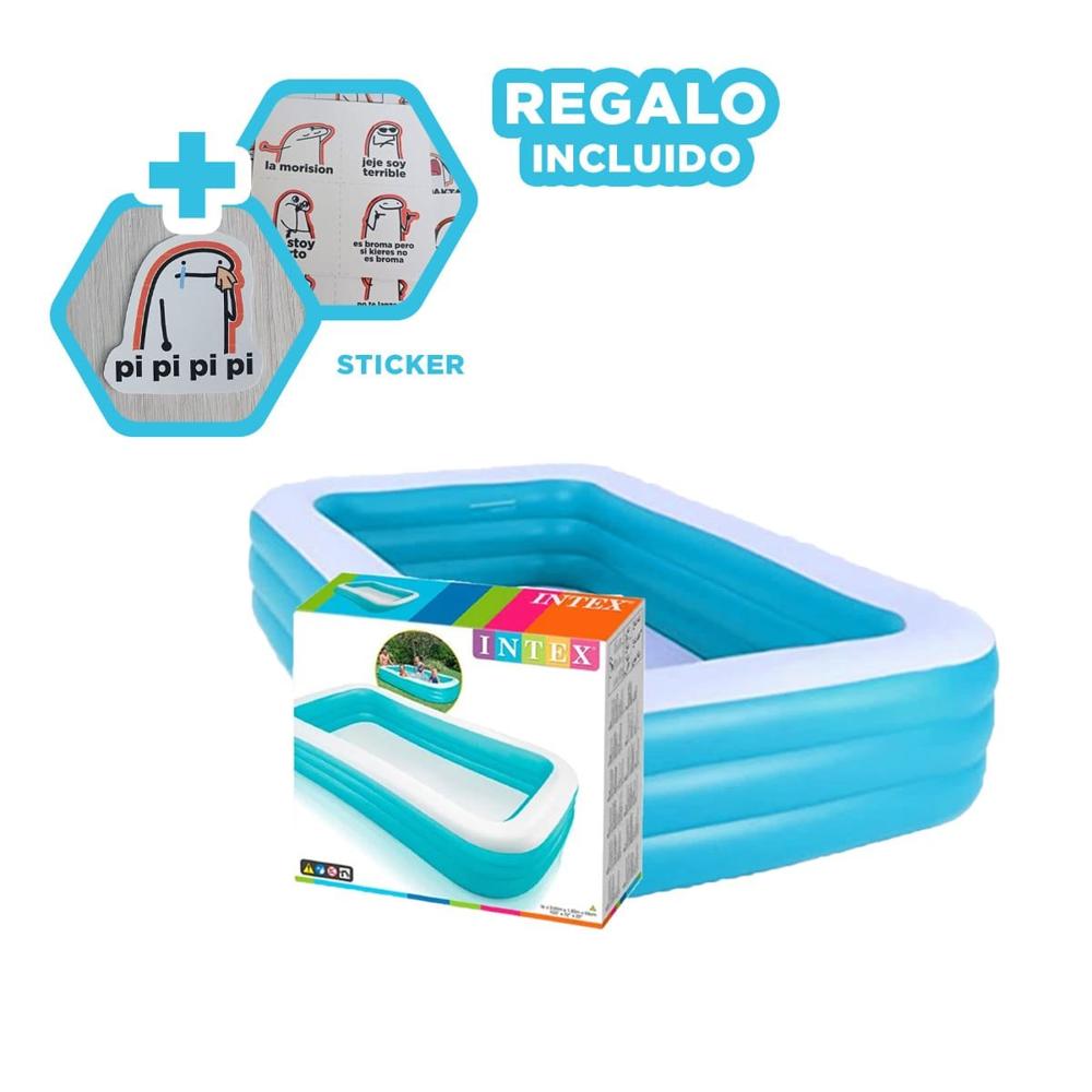 Piscina Rectangular Resistente 305x183x56cm para Hogar Plus Max Y+Regalo Sticker Piscina Rectangular Resistente 305x183x56cm para Hogar Plus Max Y+Regalo Sticker