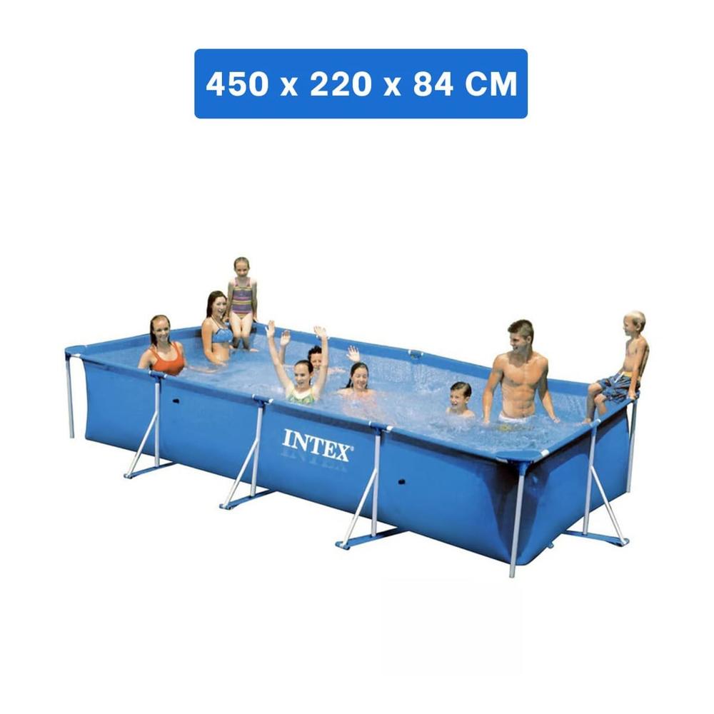 Piscina Rectangular Parante Resistente 450x220x84cm para Hogar Y+Regalo Sticker Piscina Rectangular Parante Resistente 450x220x84cm para Hogar Y+Regalo Sticker