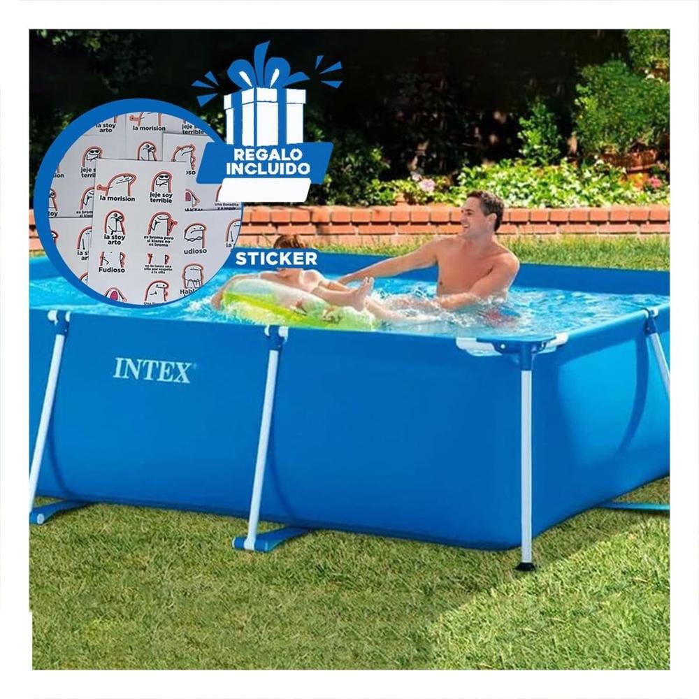 Piscina Rectangular Parante Resistente 220x150x60 cm para Hogar Y+Regalo Sticker Piscina Rectangular Parante Resistente 220x150x60 cm para Hogar Y+Regalo Sticker