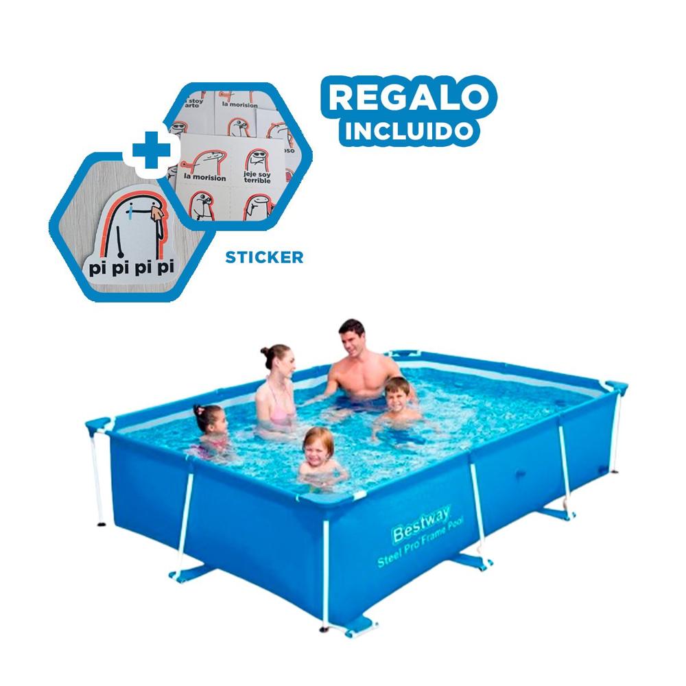 Piscina Rectangular Resistente 259x170x61cm para Hogar Y+Regalo Sticker Piscina Rectangular Resistente 259x170x61cm para Hogar Y+Regalo Sticker