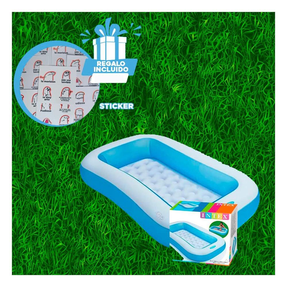 Piscina Rectangular Resistente 168x100x28 cm para Hogar Plus Y+Regalo Sticker Piscina Rectangular Resistente 168x100x28 cm para Hogar Plus Y+Regalo Sticker