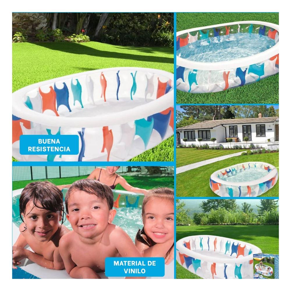 Piscina Inflable Eliptica para Hogar y Verano con Uso Practico Familiar Y+Post It