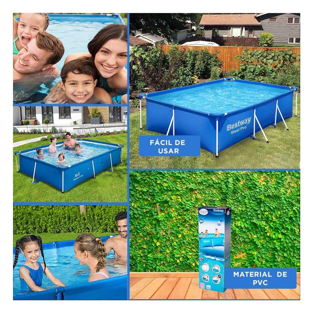 Piscina Rectangular Moderna 300x201x66 cm para Exterior y Hogar Y+Post It Piscina Rectangular Moderna 300x201x66 cm para Exterior y Hogar Y+Post It