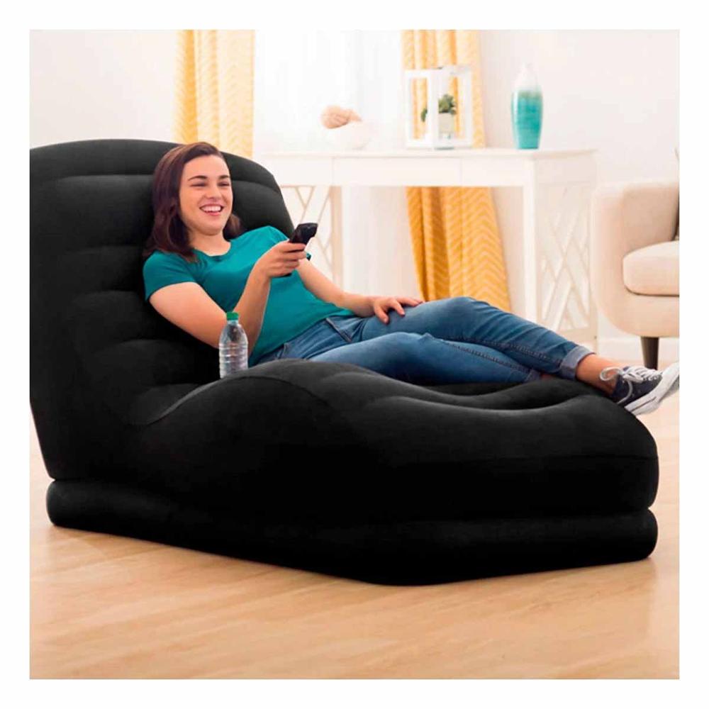 Sofa Inflable Negro para Hogar Comodo y Ligero para Sala o Terraza Sofa Inflable Negro para Hogar Comodo y Ligero para Sala o Terraza