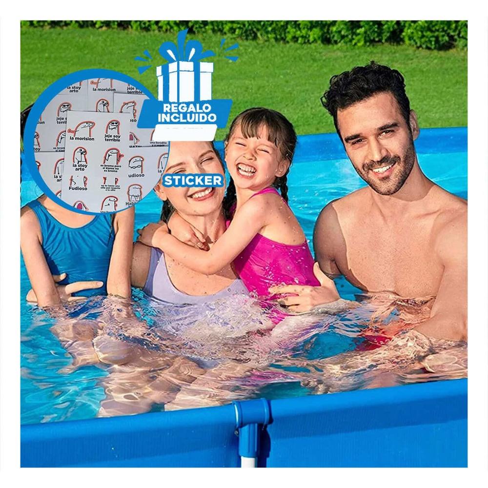 Piscina Rectangular Parante Resistente 260x160x65 cm para Hogar Y+Regalo Sticker Piscina Rectangular Parante Resistente 260x160x65 cm para Hogar Y+Regalo Sticker