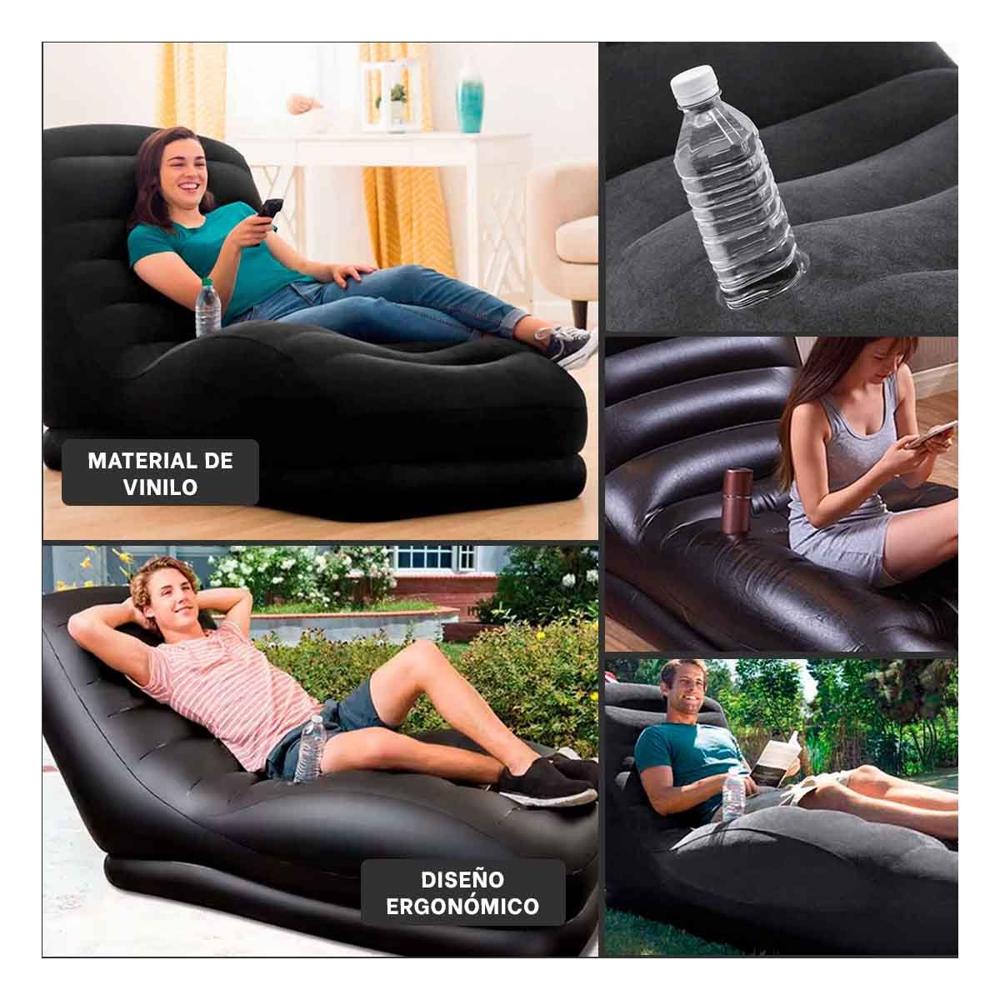 Pack2 Sillon Inflable Negro para Sala Versatil y Agradable al Uso Y ...