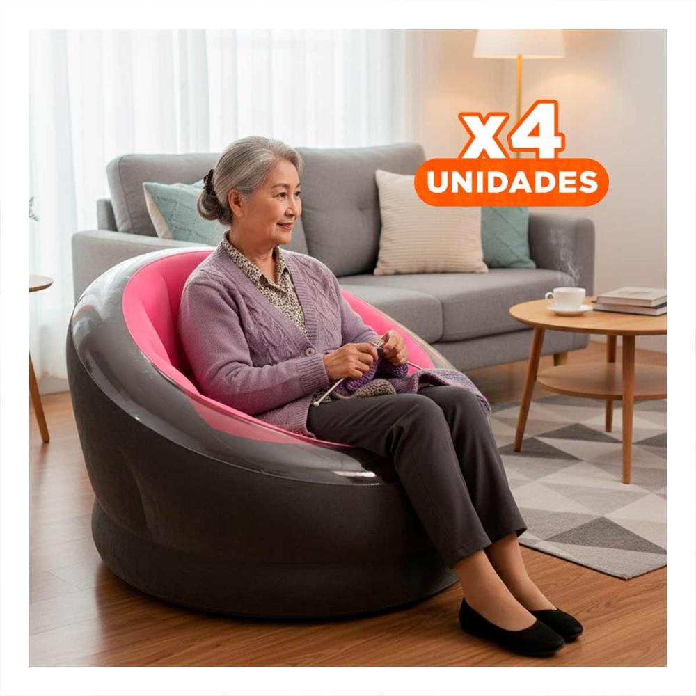 Pack4 Butaca Inflable Rosado para Espacios de Relax en el Hogar Pack4 Butaca Inflable Rosado para Espacios de Relax en el Hogar