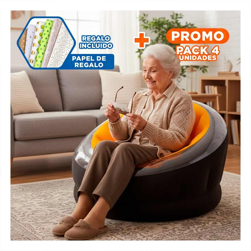 Pack4 Mueble Inflable para Ambientes de Relax en el Hogar Y+Papel Regalo Pack4 Mueble Inflable para Ambientes de Relax en el Hogar Y+Papel Regalo