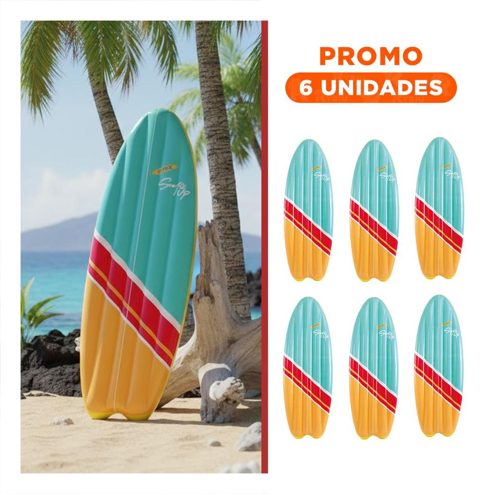 Pack6 Plancha Inflable Celeste Anaranja Intex para Nadar y Jugar en ...