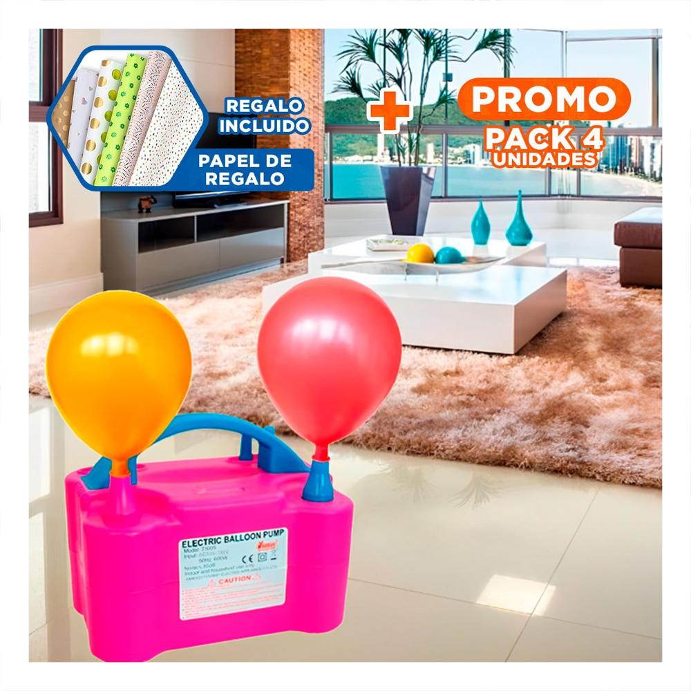 Pack4 Bomba de Globo Fucsia y Segura para Fiesta y Diversion Y+Papel Regalo