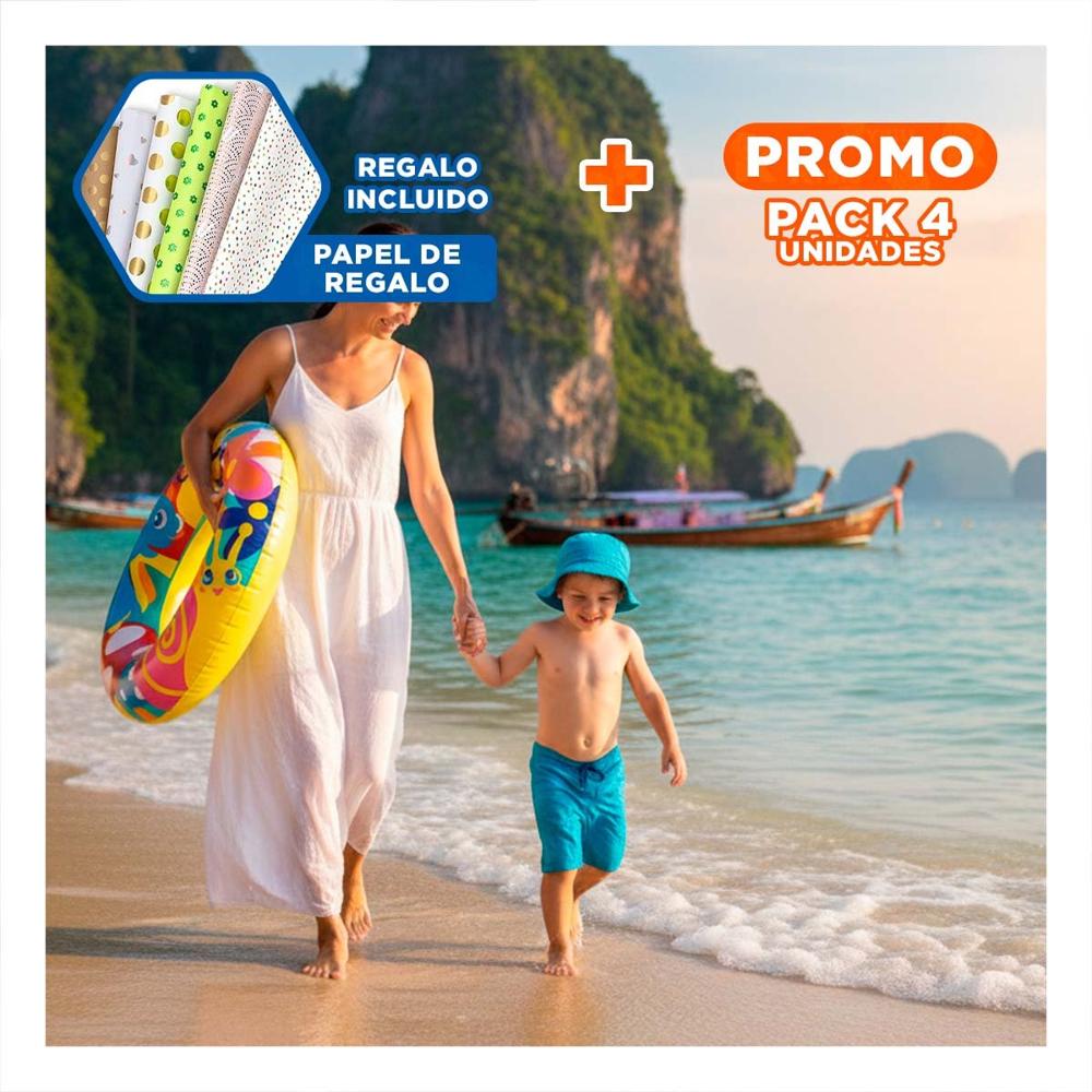 Pack4 Articulo Caracol Multicolor para Piscina Hogar Diversion Familiar y Verano Y+Papel Regalo