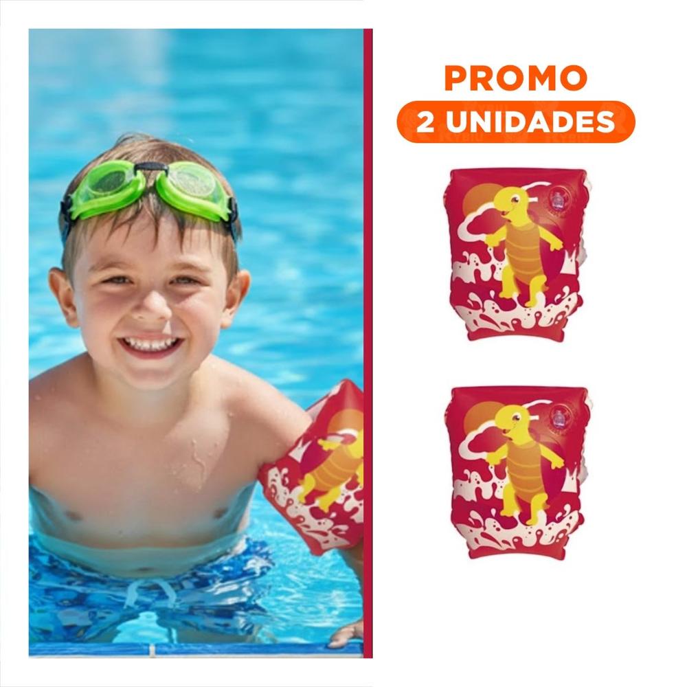 Pack2 Manguitos Divertidos Animales Acuaticos Tortuga Rojo para Juegos Y+Regalo Sticker