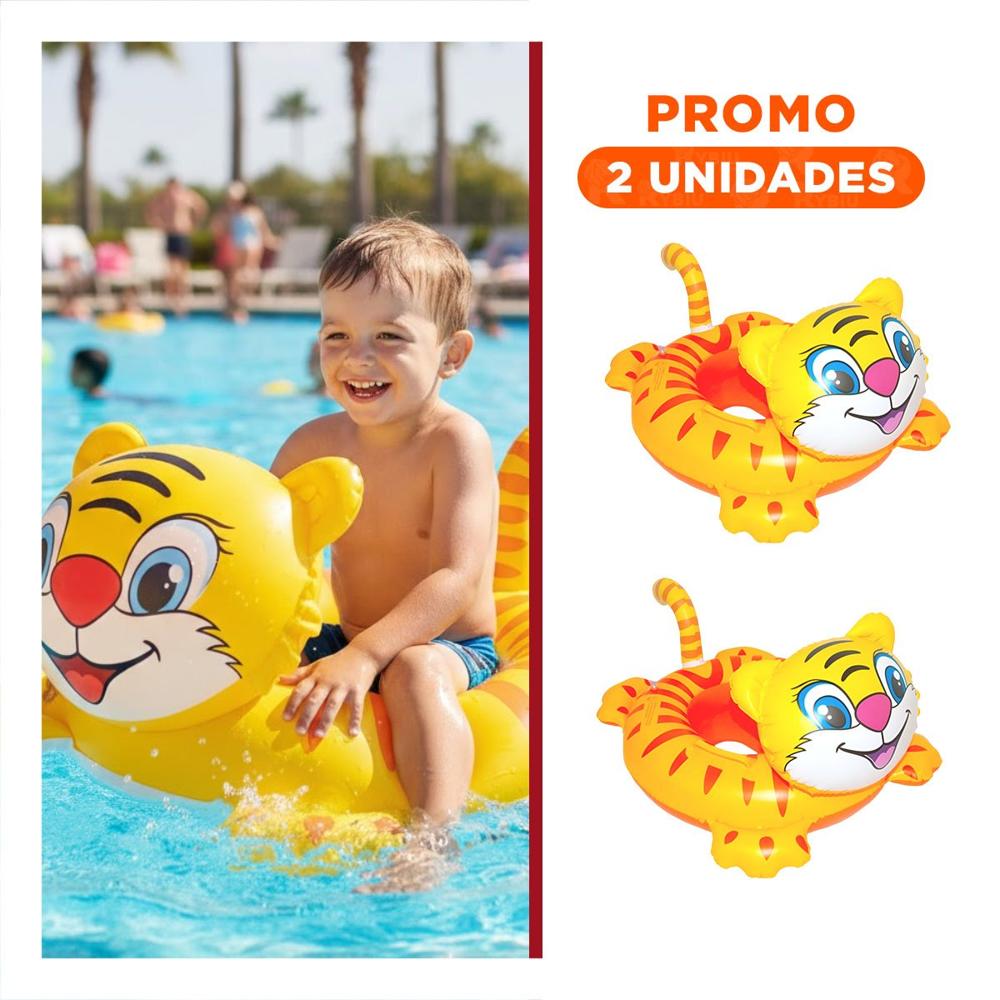 Pack2 Inflable de Piscina Infantil con Diseno de Tigre y Asa para Agua Y+Regalo Sticker