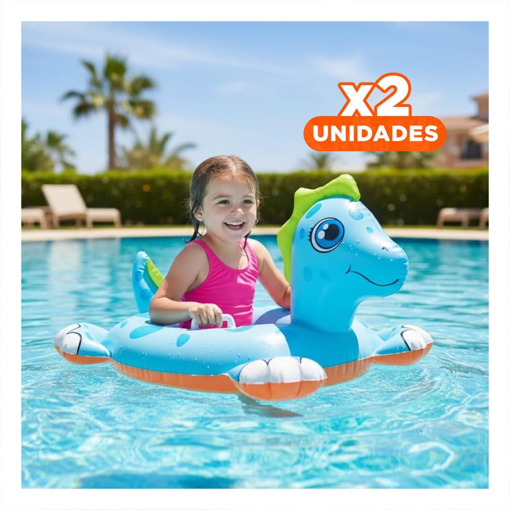 Pack2 Inflable de Piscina con Diseno de Caballo de Mar para Bebe para Agua Y+Papel Regalo