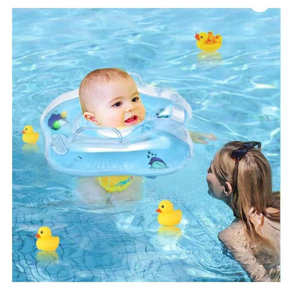 Flotador Celeste de Cuello para Bebe 66 x 44 cm para Piscina y Juegos