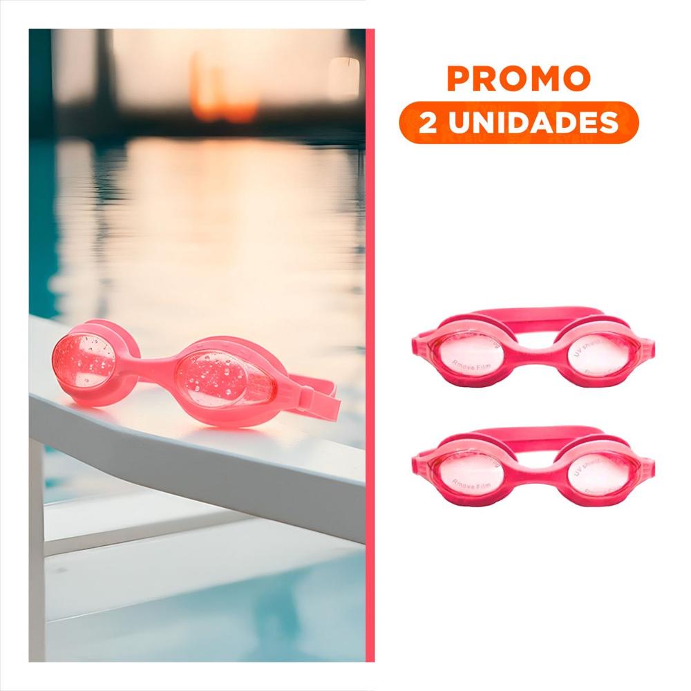 Pack2 Lentes de Natacion Rosado para Ninos para Clases de Natacion Y+Regalo Sticker