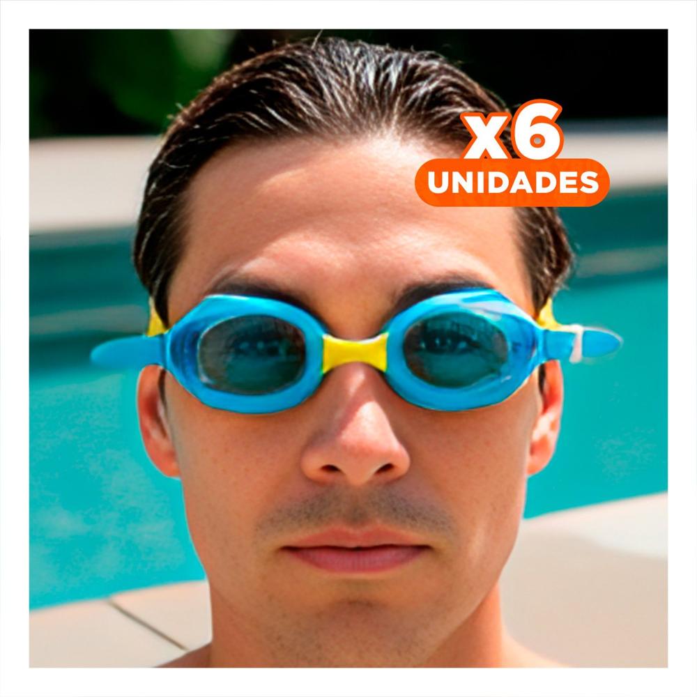 Pack6 Gafas de Agua Celeste y Amarillo para Ninos Uso Diario Y+Papel Regalo