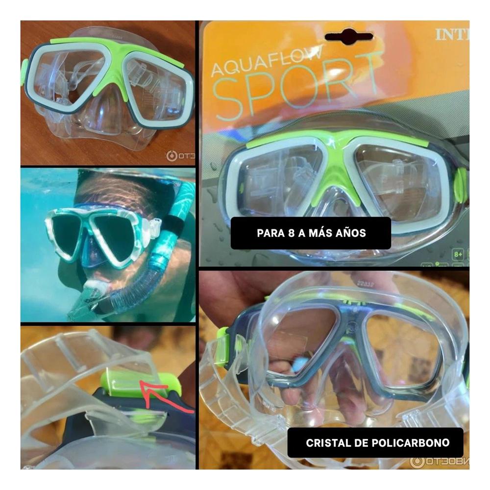 Pack2 Mascara Verde de Agua para Ninos con Lentes de Comoda Estructura Y+Papel Regalo
