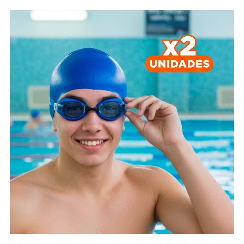 Pack2 Set de Lentes y Gorro Azul para Uso Diario en Natacion Y+Papel Regalo