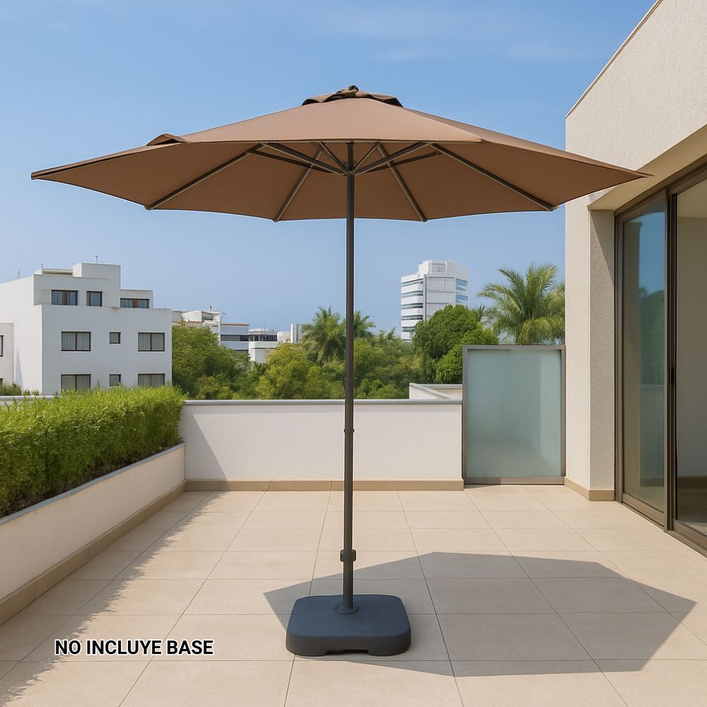 Sombrilla de Terraza Central Hexagonal 262cm Taupe Orange Sombrilla de Terraza Central Hexagonal 262cm Taupe Orange