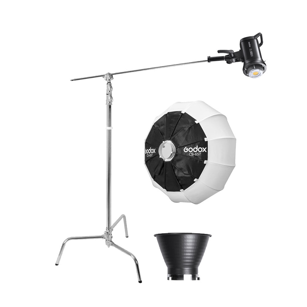 Luz Continua Godox SL100D - Parante Cstand 270CS - Softbox Lantern CS-65T