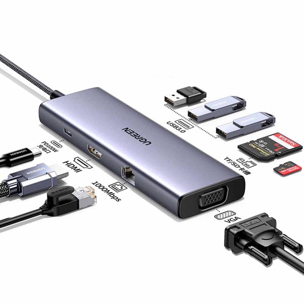 Hub UGREEN Multifuncional 9-en-1 USB-C para WINDOWS. macOS. Linux. CM498