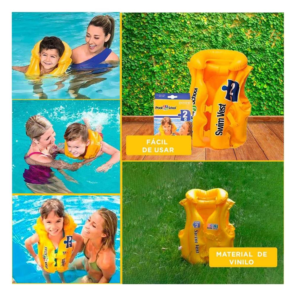 Pack4 Chaleco Infantil Seguro 58660EU 51x46 CM Inflable para Niños Y+Regalo Sticker Pack4 Chaleco Infantil Seguro 58660EU 51x46 CM Inflable para Niños Y+Regalo Sticker