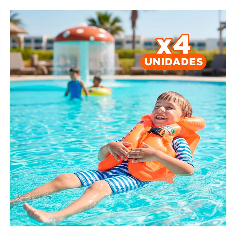 Pack4 Chaleco Acuatico Infantil MG-4001A Anaranjado para Piscina y Playa Pack4 Chaleco Acuatico Infantil MG-4001A Anaranjado para Piscina y Playa