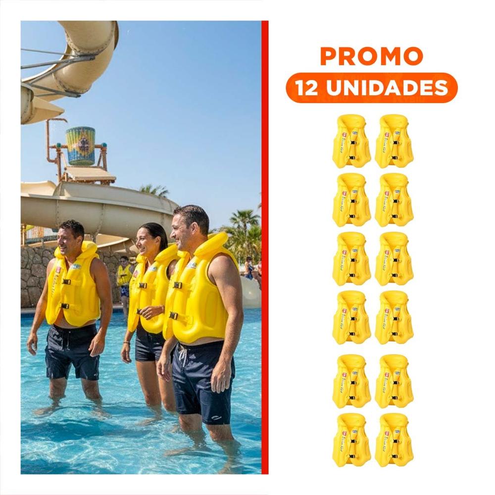 Pack12 Protector Flotador Infantil MG-4001A Amarillo Chaleco Seguro Y+Regalo Sticker Pack12 Protector Flotador Infantil MG-4001A Amarillo Chaleco Seguro Y+Regalo Sticker