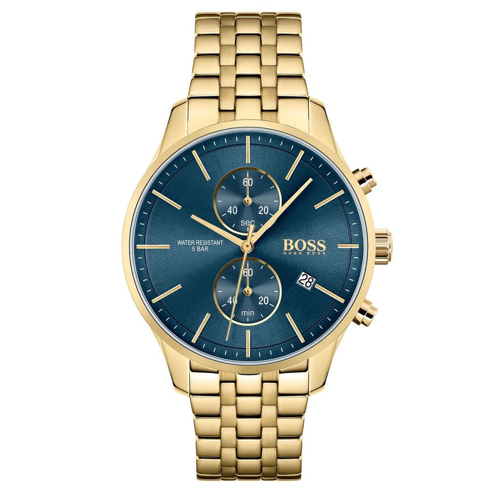 RELOJ HUGO BOSS ASSOCIATE DORADO CARATULA AZUL