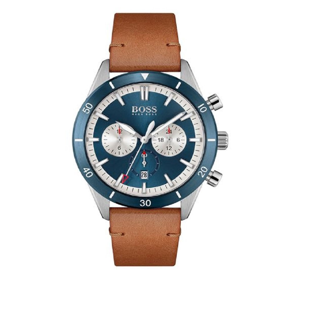 RELOJ HUGO BOSS SANTIAGO CRONOGRAFO CORREA DE CUERO