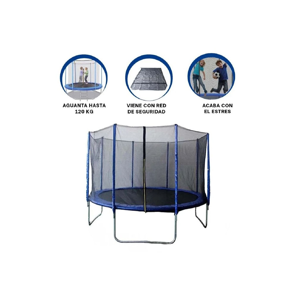 Cama Trampolín Modelo 8FT RYBIU Divertida - Azul