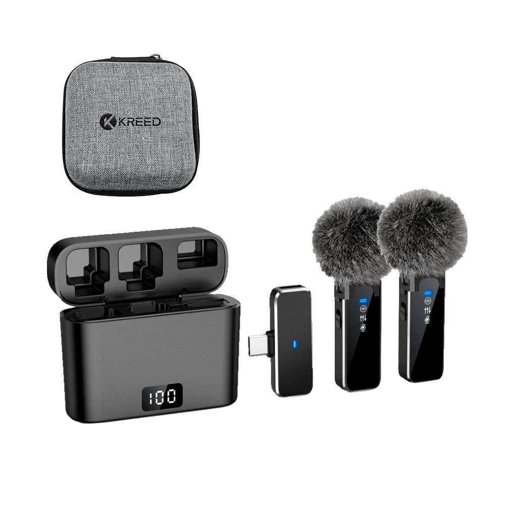 Micrófono Solapero Inalámbrico Profesional Dual K70 Tipo C