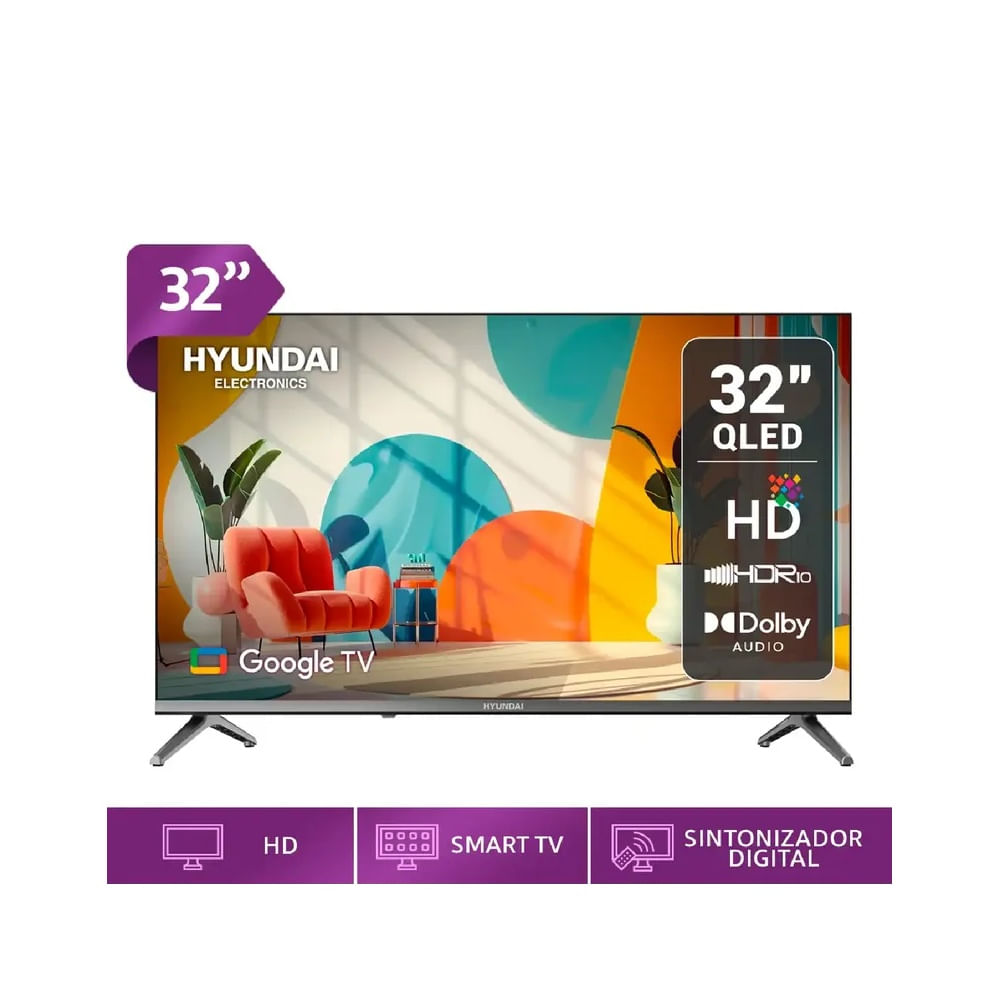 Televisor Smart TV HYUNDAI QLED 32 HYLED3259QG - Google TV