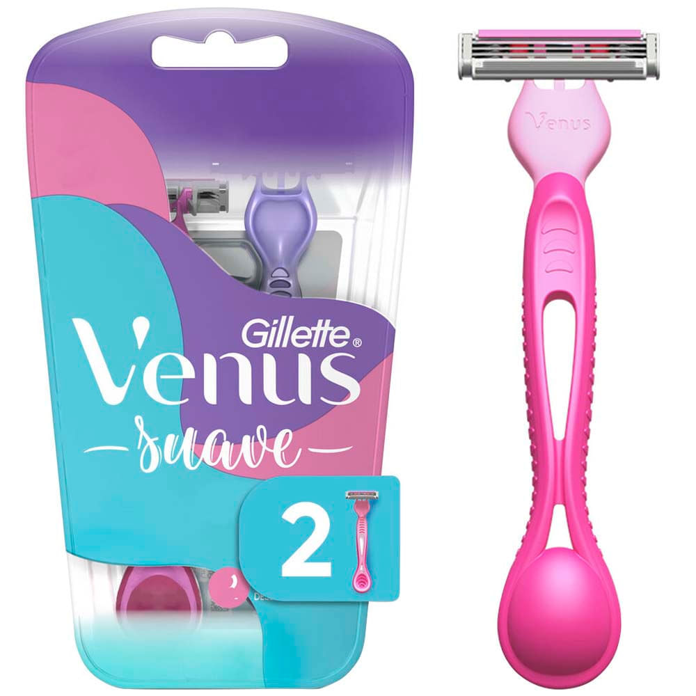 Máquina de Afeitar Desechable GILLETTE 3 Hojas Venus Suave Paquete 2un Máquina de Afeitar Desechable GILLETTE 3 Hojas Venus Suave Paquete 2un
