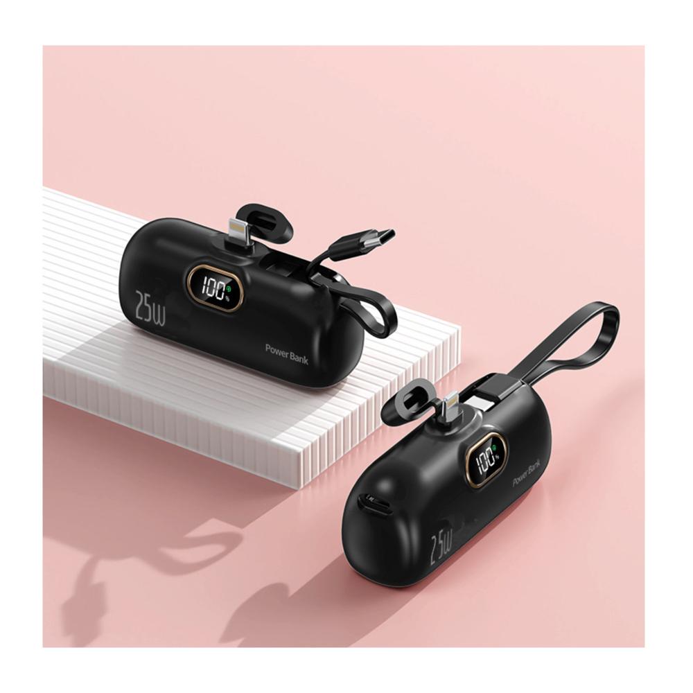 Mini Powerbank Portátil Demgel D-E2028 para Android y iPhone 6500 mAh PD 25W Negro