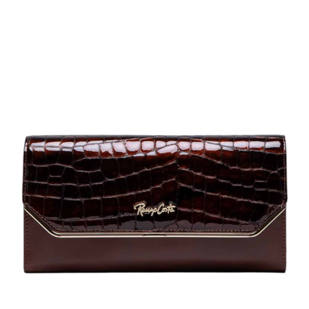 Billetera para Mujer Croco Luxe Clutch Renzo Costa Wpd 2506 38088 Brown 37443 Brown Brown Lux