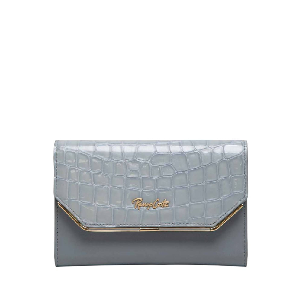 Billetera para Mujer Croco Luxe Midi Renzo Costa Wpd 2518 81089 Blue S92 Celeste Lux