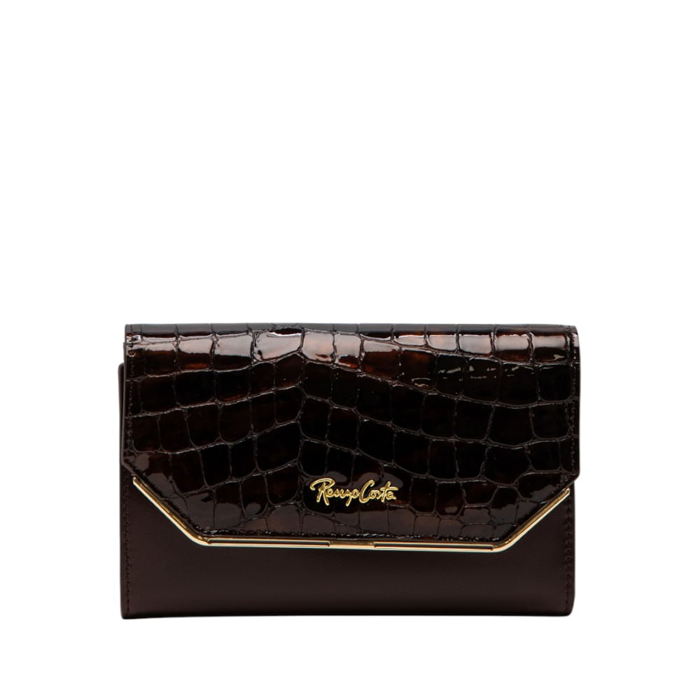 Billetera para Mujer Croco Luxe Midi Renzo Costa Wpd 2518 38088 Brown 37443 Brown Lux