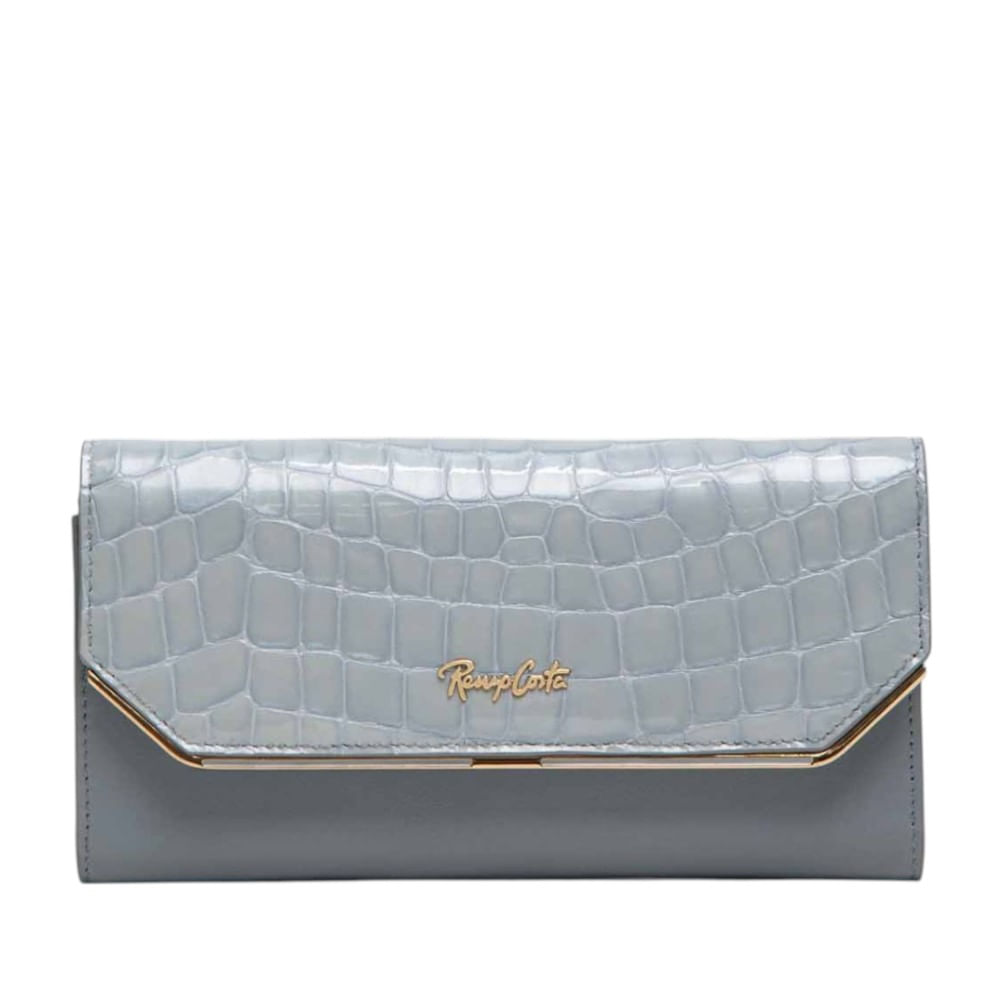 Billetera para Mujer Croco Luxe Clutch Renzo Costa Wpd 2506 81089 Blue S92 Celeste Lux