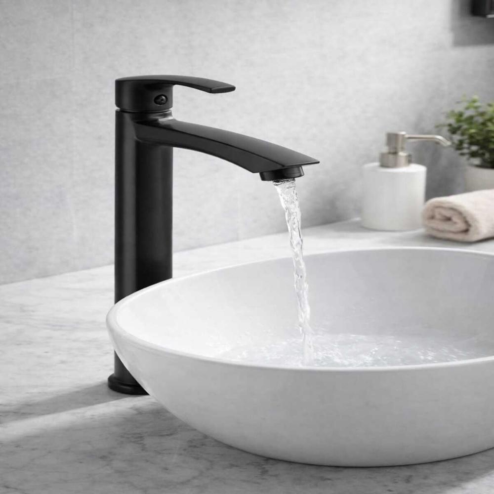 GRIFERIA PESADA PARA OVALIN NEGRO MATE 30cm