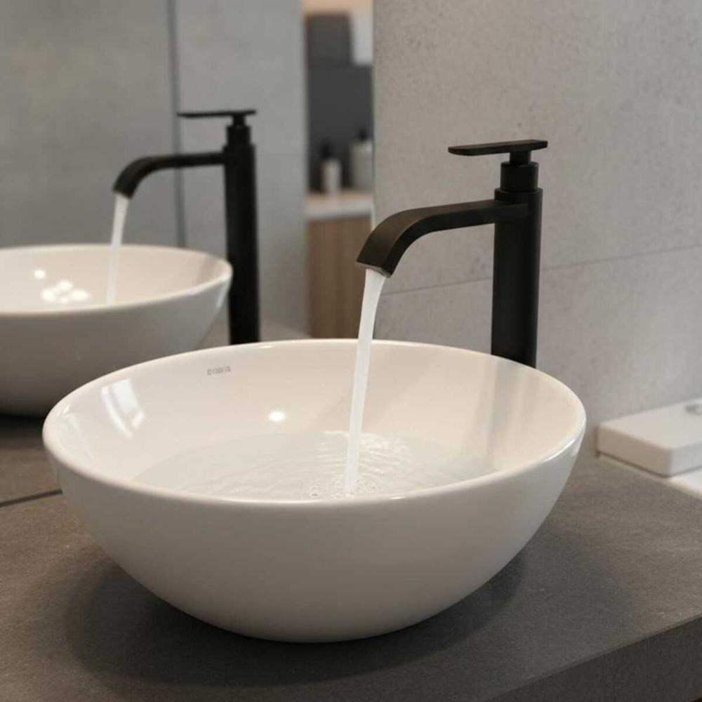 GRIFERIA CASCADA PARA OVALIN 30cm NEGRO MATE