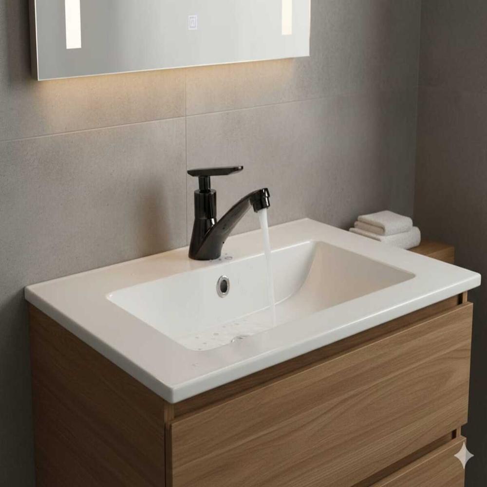 GRIFERIA DE LAVATORIA ALETA NEGRO MATE