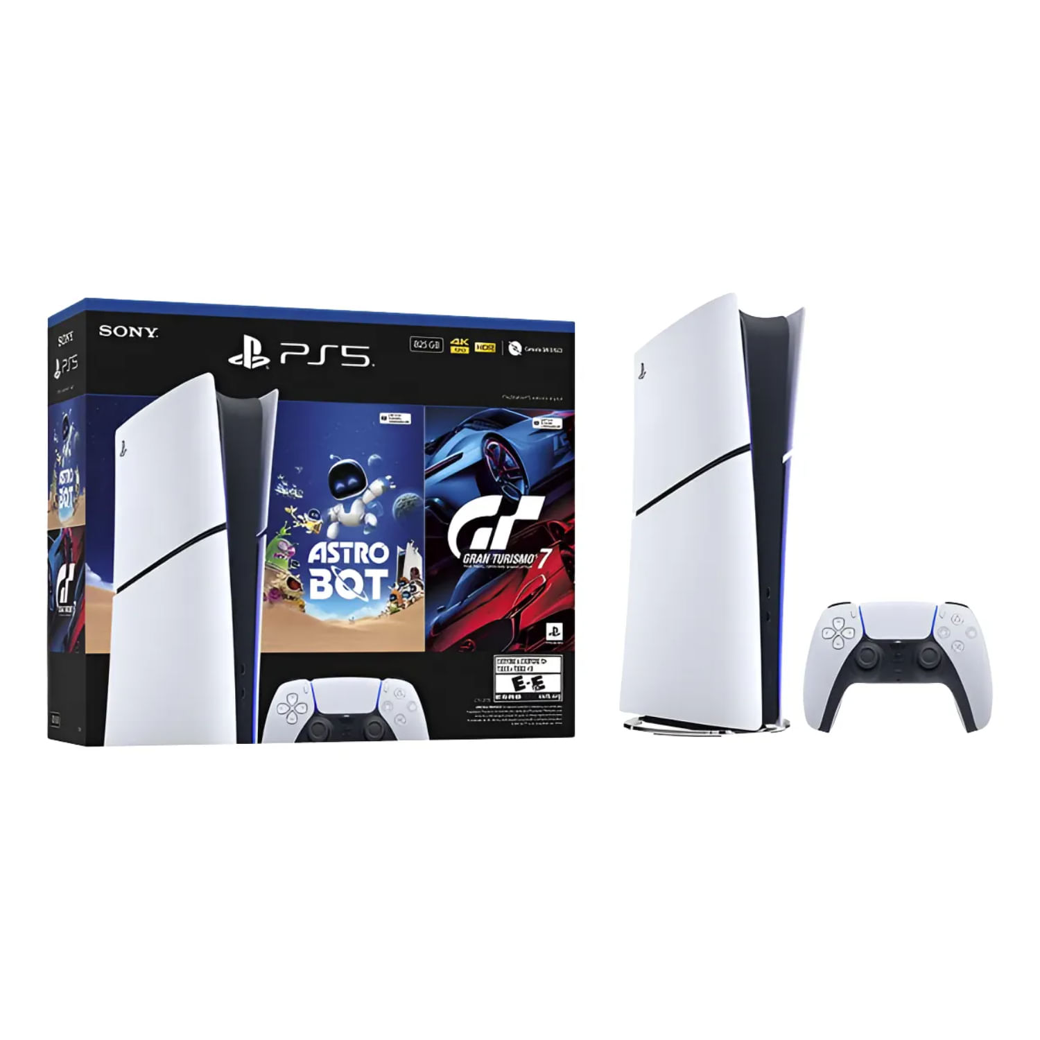 Consola Playstation 5 Slim Edición Digital Blanco 825GB + Astro Bot + Gran Turismo 7