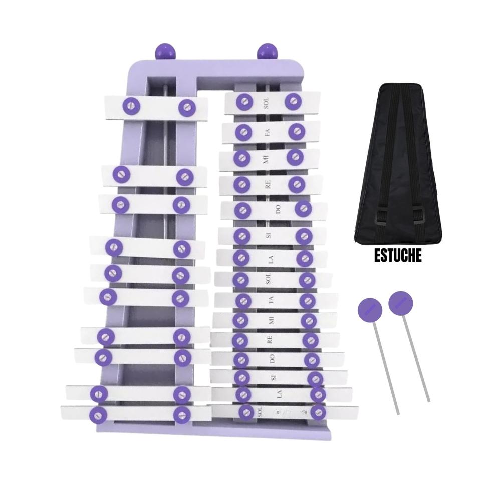 Xilófono Metalófono Cromático de 2 Octavas de 25 Notas LILA