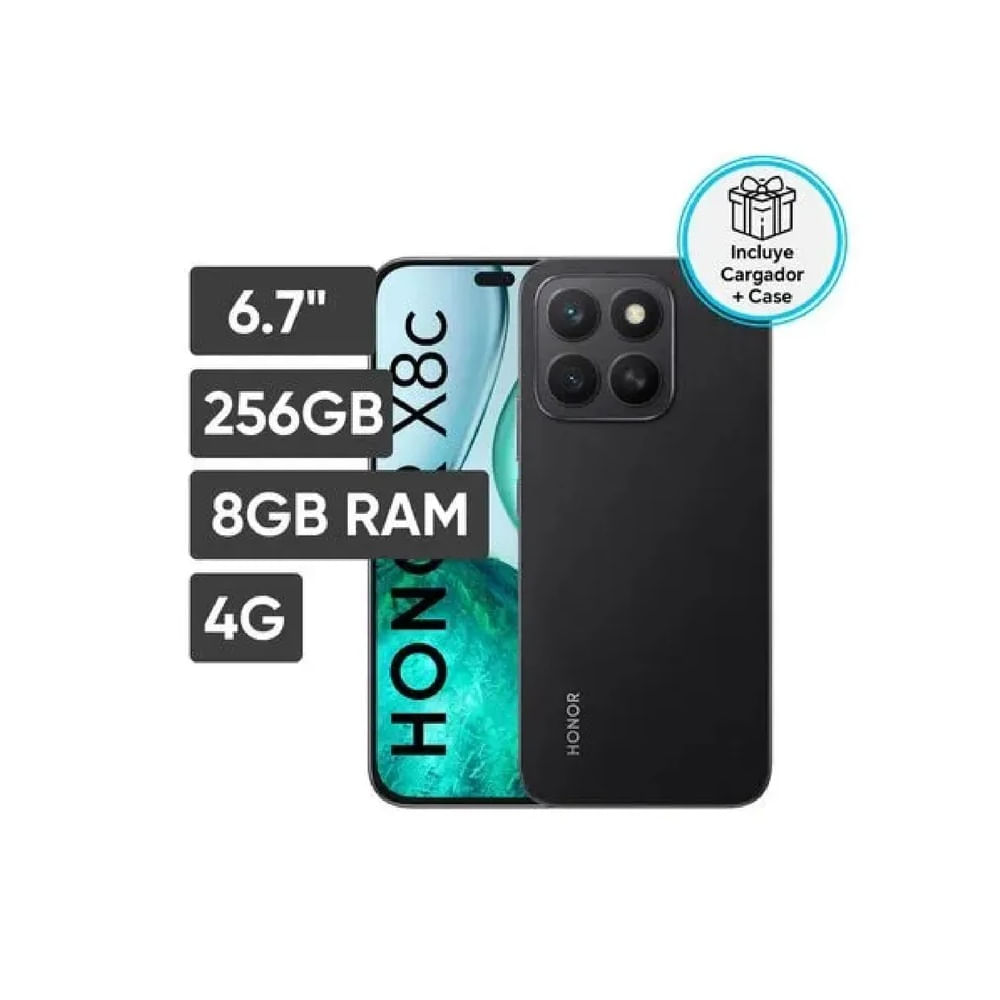 Smartphone HONOR X8C 67 8GB 256GB 108MP-5MP Negro