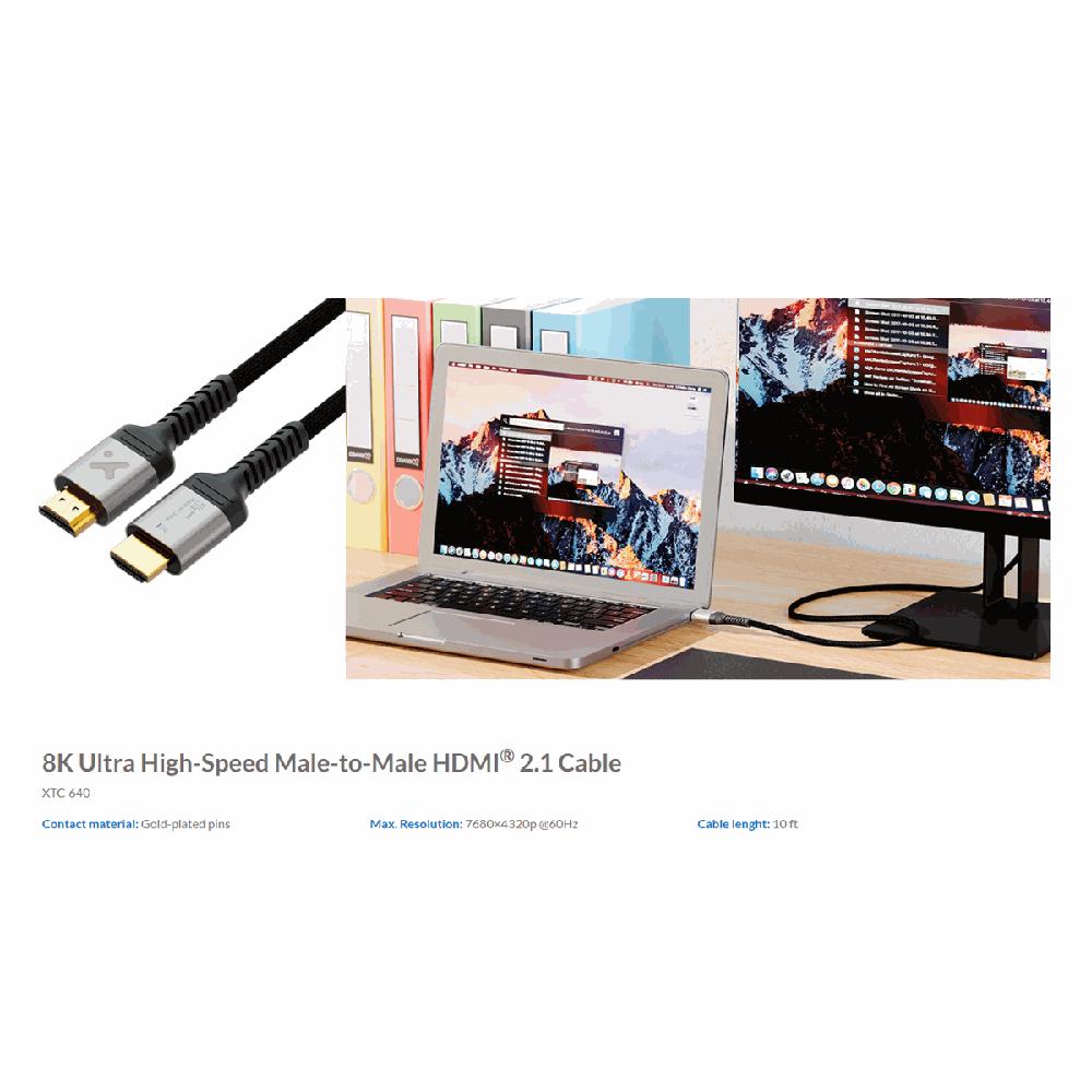 Cable Hdmi Xtech 8k Ultra High Speed 48gbps 2.1 Hdr Earc 3m PS5 XBOX BLU-RAY