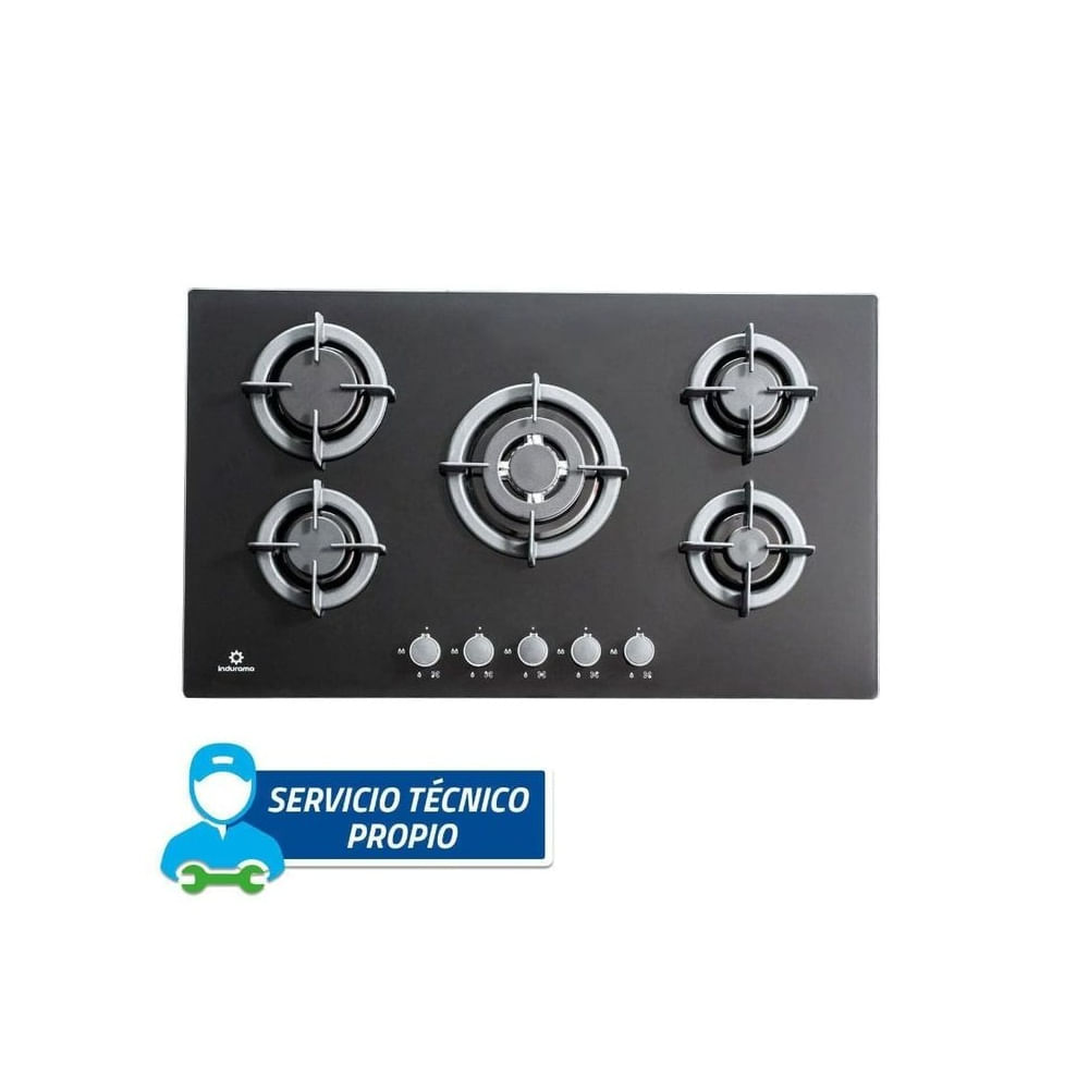 ENCIMERA INDURAMA EGI-905VDNEG DE 5 QUEMADORES A GAS - 90 CM