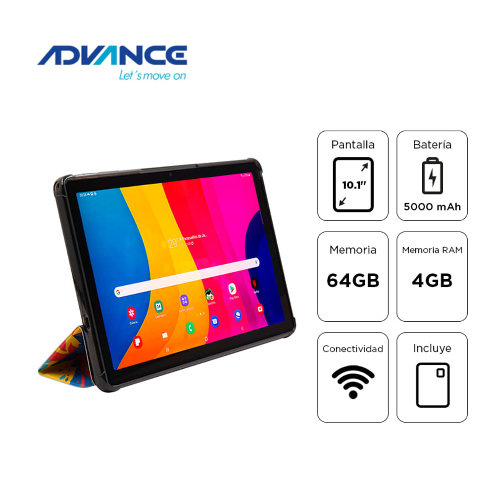 TABLET ADVANCE SMARTPAD SP3703 WIFI 10.1"" WXGA IPS A333 4GB RAM 64GB ANDROID 15
