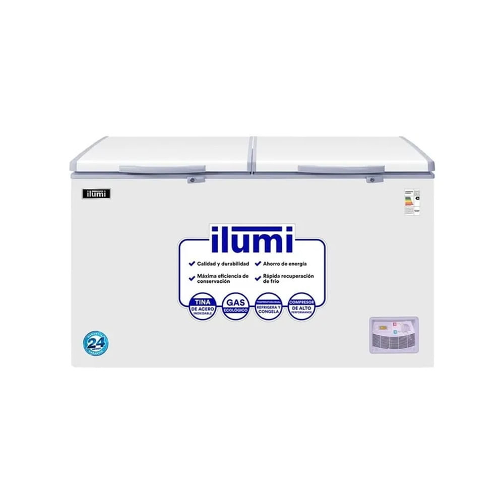 Congeladora Ilumi TFI-4402WH 2 Tapas 440 L - Blanco